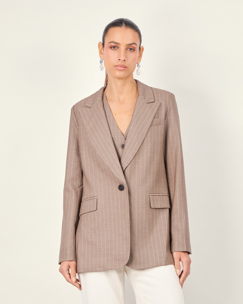 Striped brown blazer