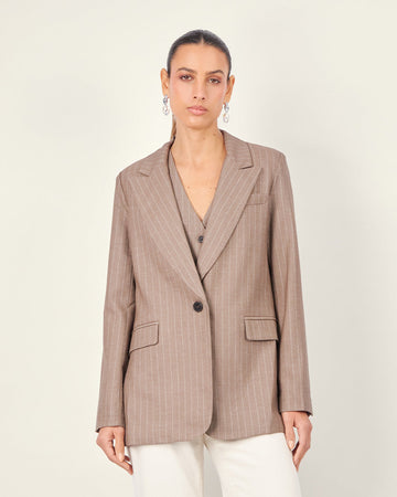 Striped brown blazer