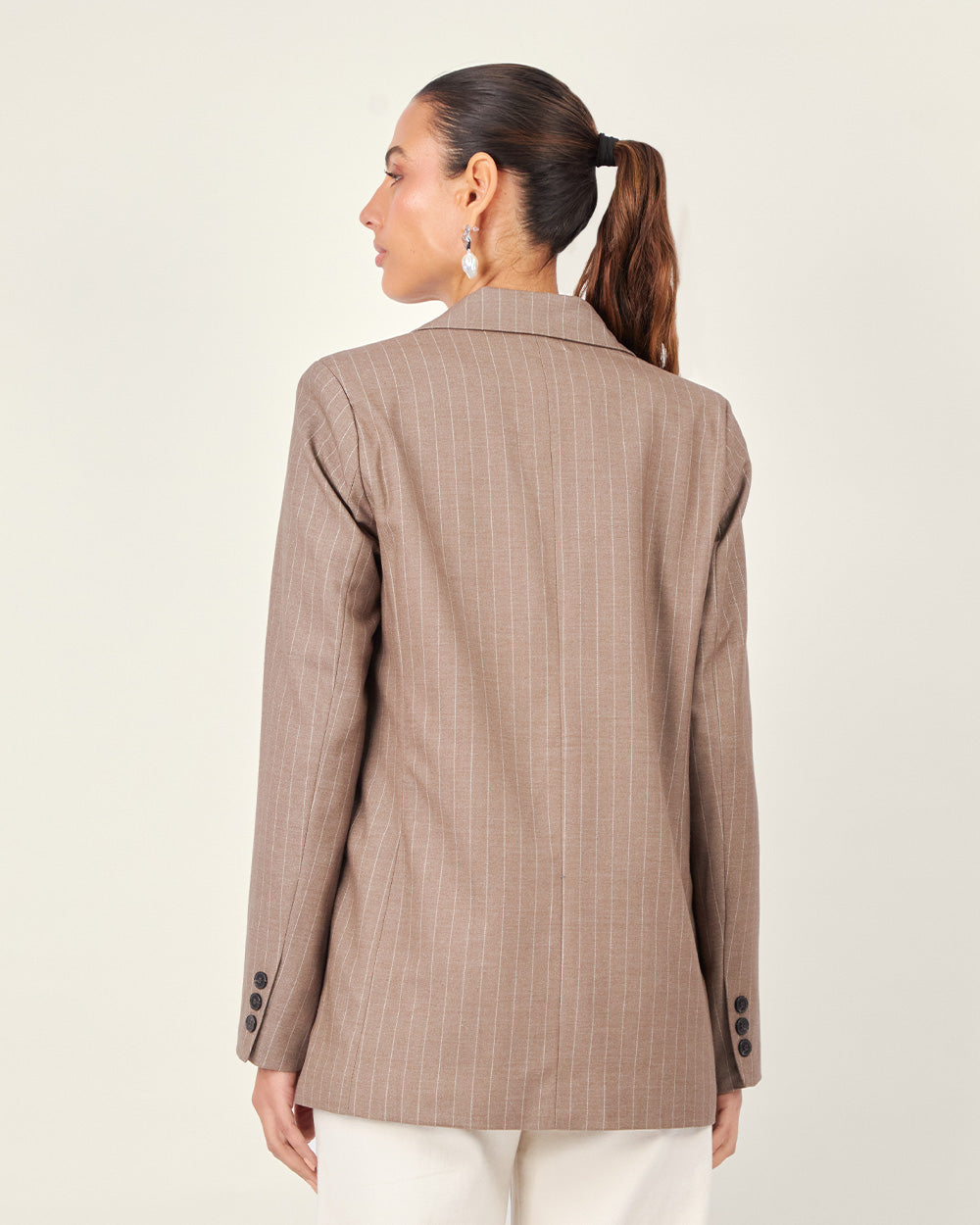 Striped brown blazer