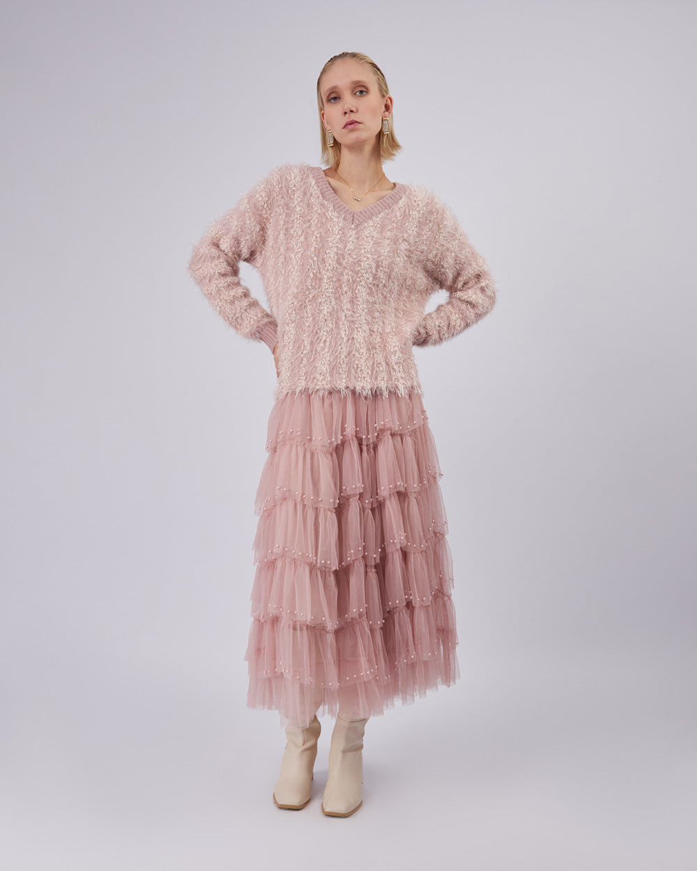 Pink Organza Skirt Ruffles