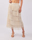 Cream Fringe Skirt