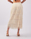 Cream Fringe Skirt