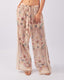 Beige Floral Palazzo