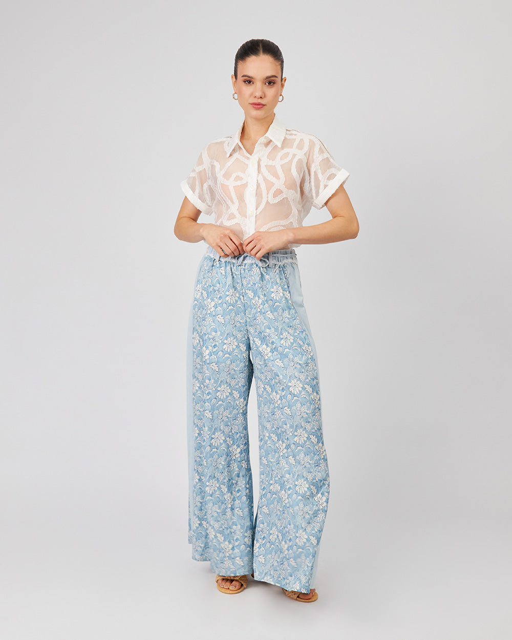 Light Blue Patterned Pants