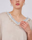 Beige Knitted Blouse Nautical Appliqués