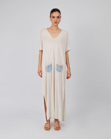 Cream Knitted Dress Nautical Appliqués