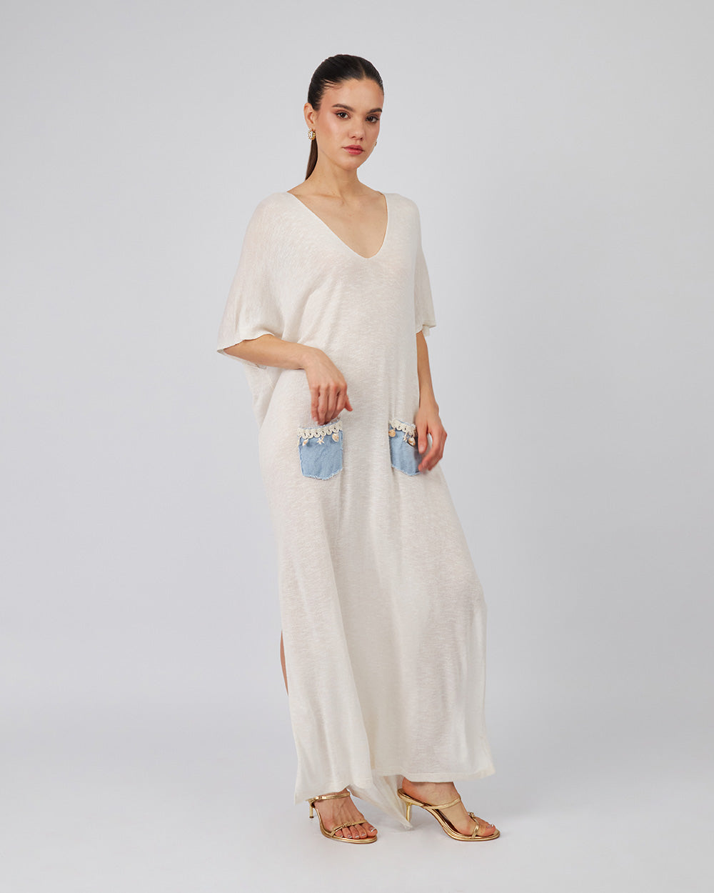 Cream Knitted Dress Nautical Appliqués