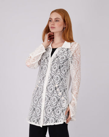 Long White Lace Shirt