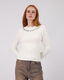 White Crochet Knit Sweater