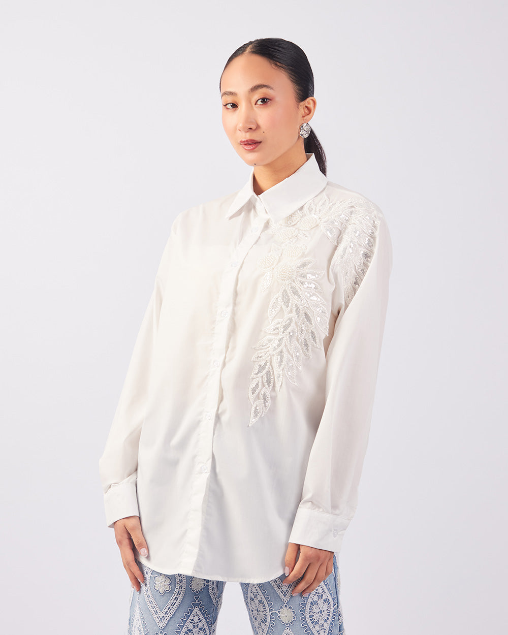 White Sequin Bloom