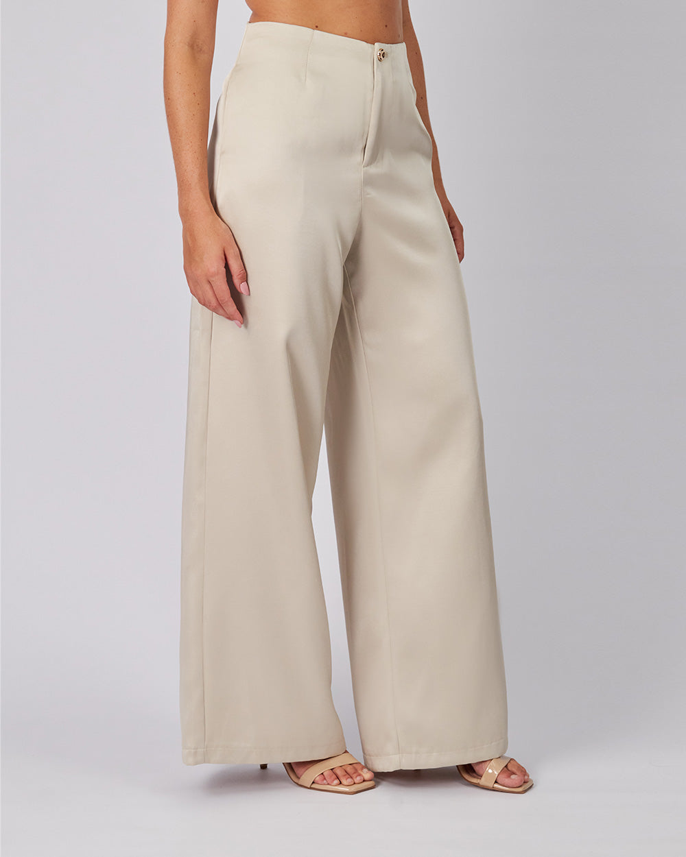 Beige Satin Pants