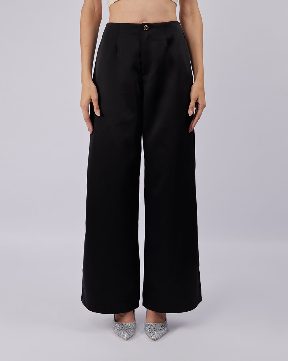 Black Satin Pants