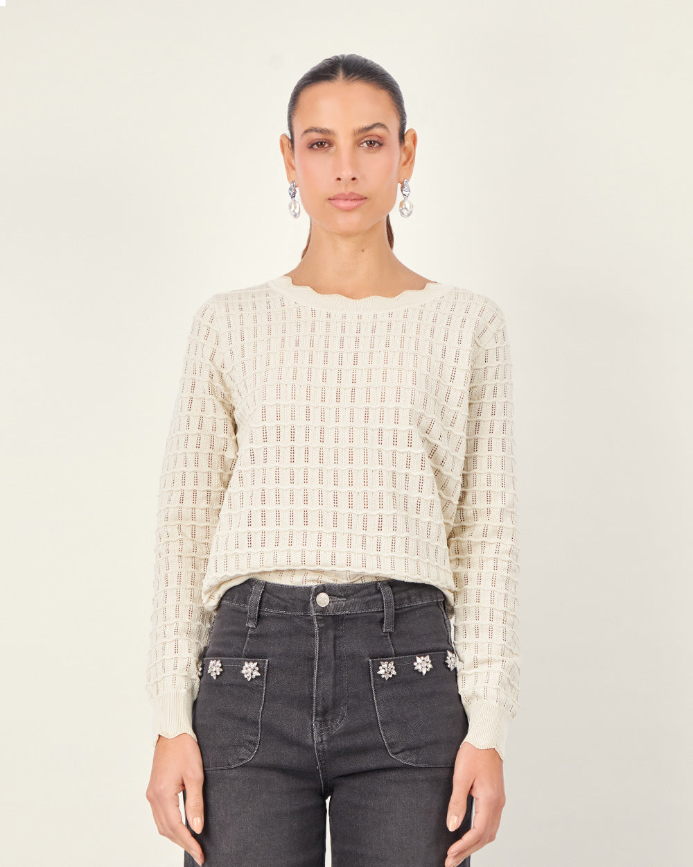 Light Blue Round-Neck Sweater