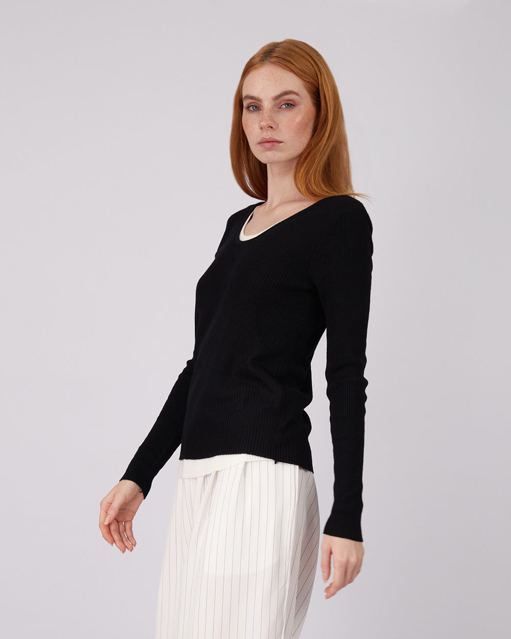 Black Sweater Lace Sleeve