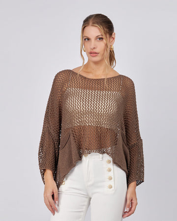 Chocolate Openwork Sweater
