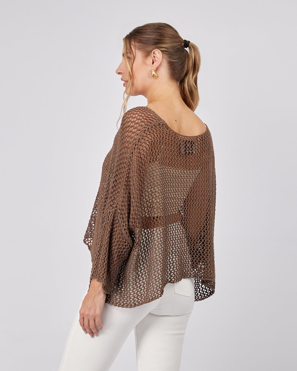 Chocolate Openwork Sweater