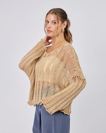 Gold 3/4 Sleeve Sweater