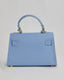 Light Blue Handbag With Handle And Gold Buckle