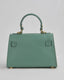 Olive Green Handbag With Gold Handle And Buckle