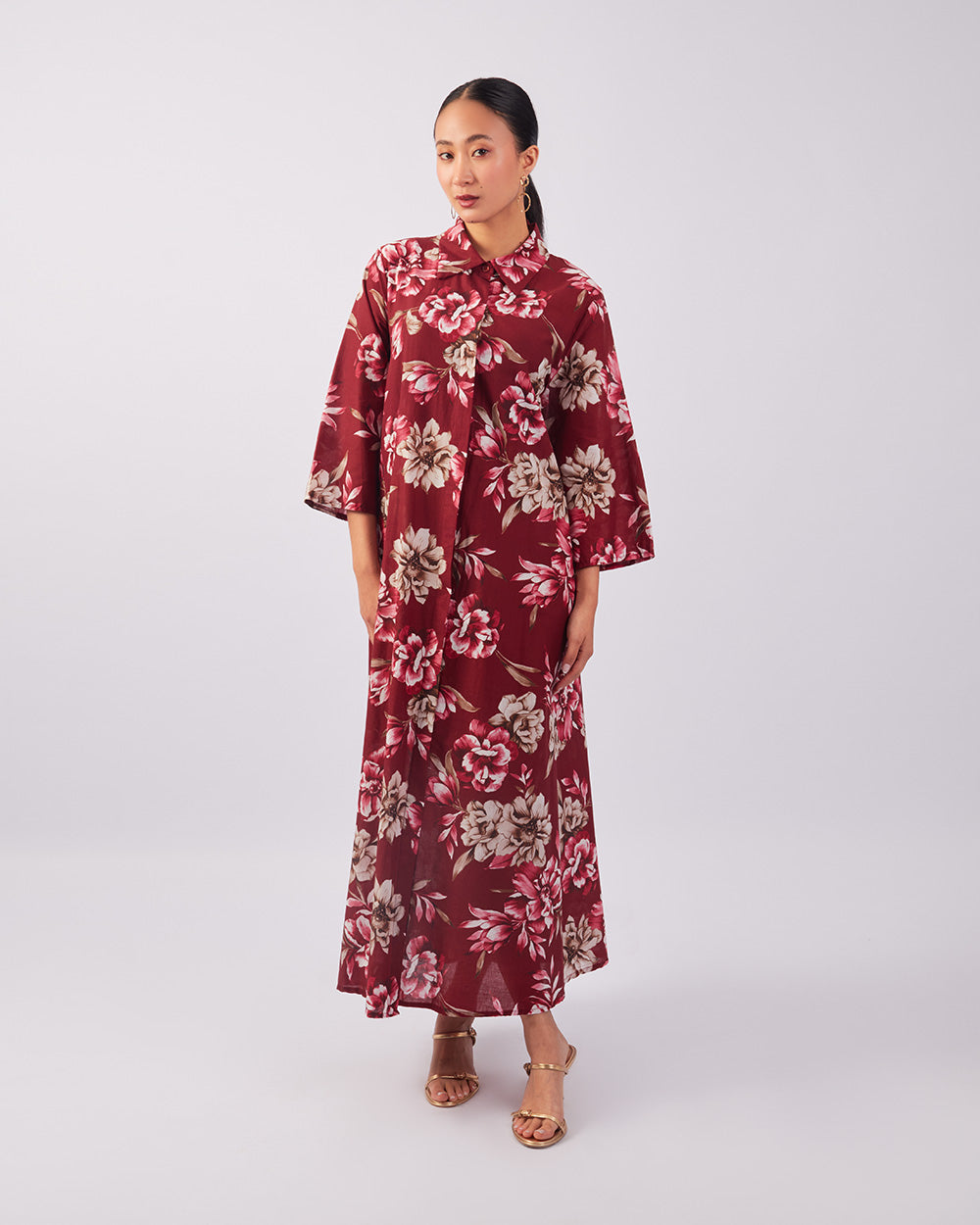 Burgundy Floral Dress