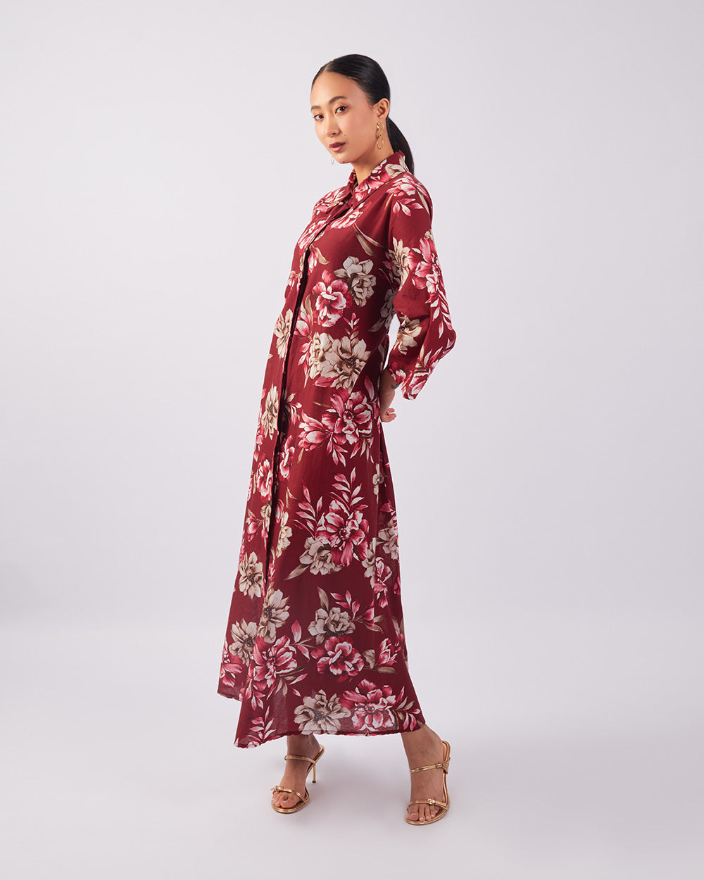 Burgundy Floral Dress