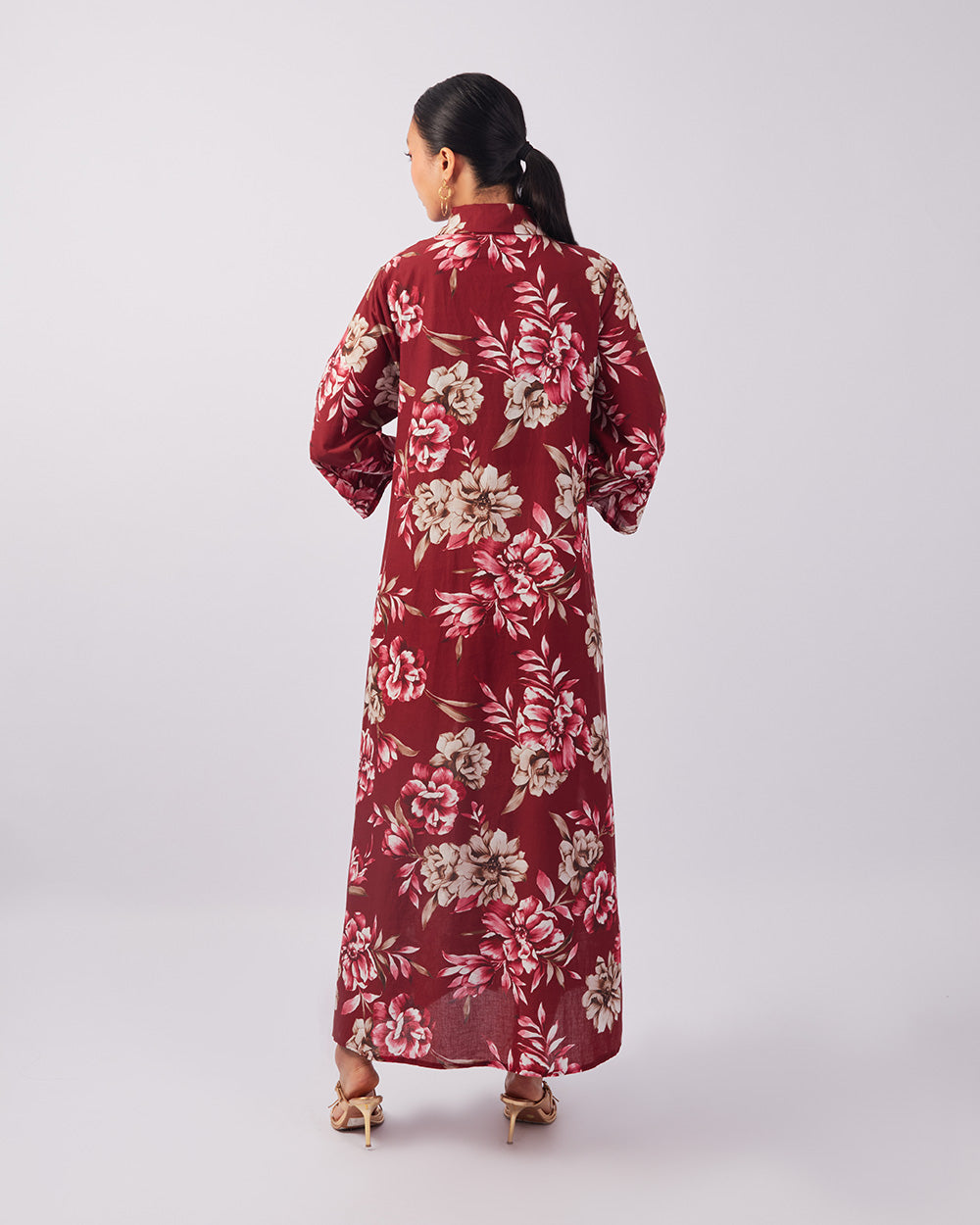 Burgundy Floral Dress