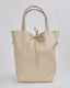 Cream Bag With Adjustable Strap And Draw