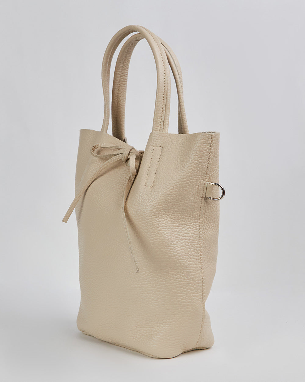 Cream Bag With Adjustable Strap And Draw