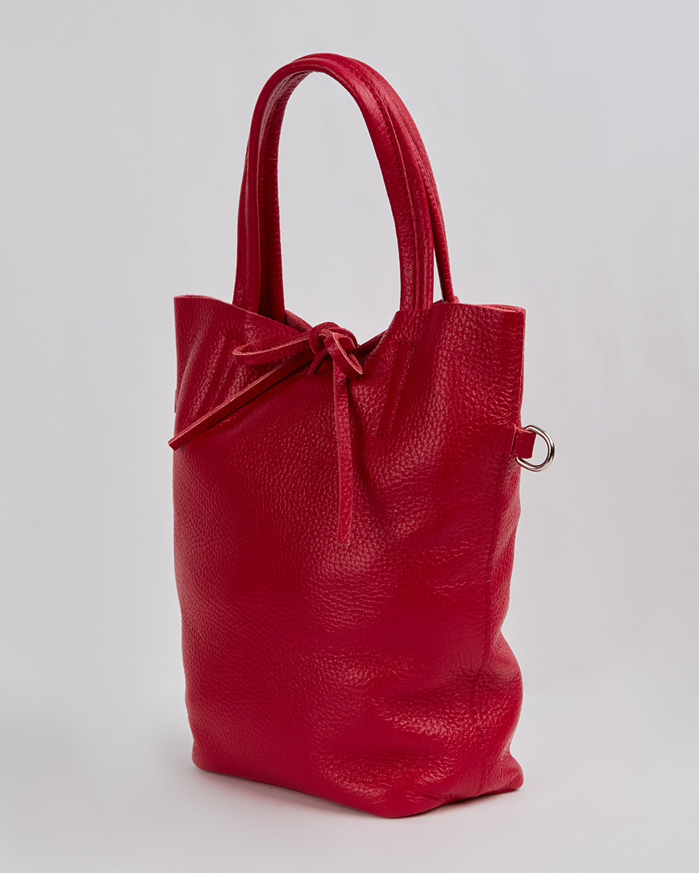 Red Bag With Adjustable Strap And Draw
