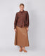 Camel Long Skirt Vegan Leather