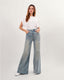 Light blue washed flared jeans