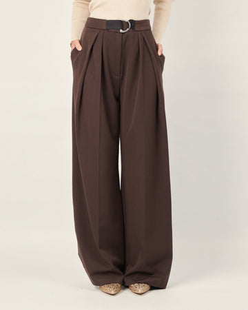 Brown buckle palazzo