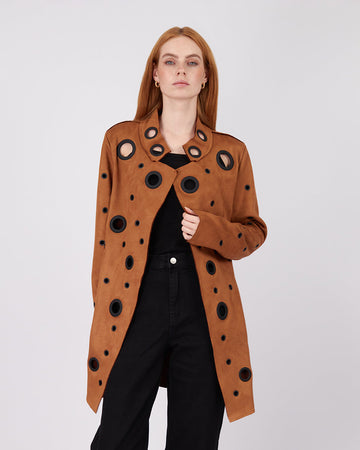 Camel Suede Bag Eyelets