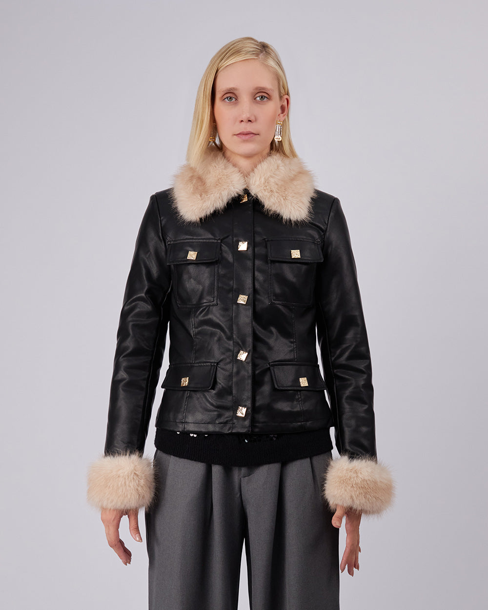 Black Vegan Leather Jacket