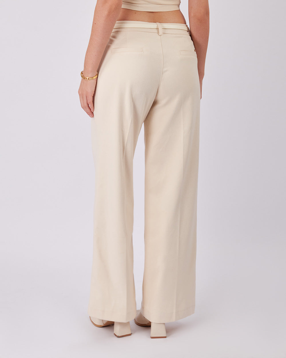 Cream Wide Leg Pants