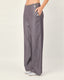 Gray knit-trim pants