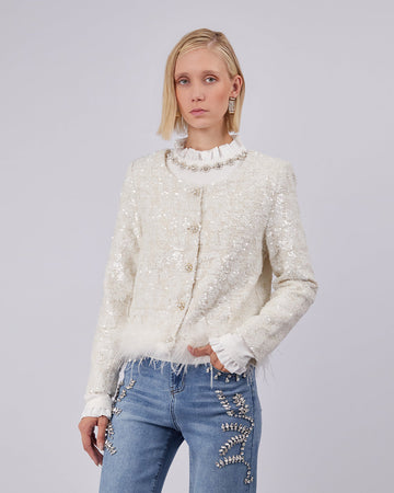 Pearl Tweed Sequin Jacket