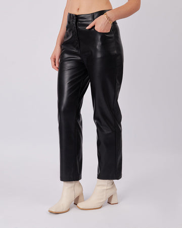 Black Vegan Leather Pants