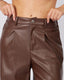 Brown Vegan Leather Pants