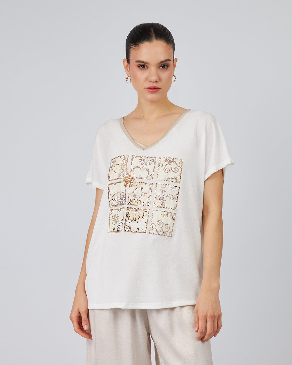 Pearl Blouse Plaid And Floral