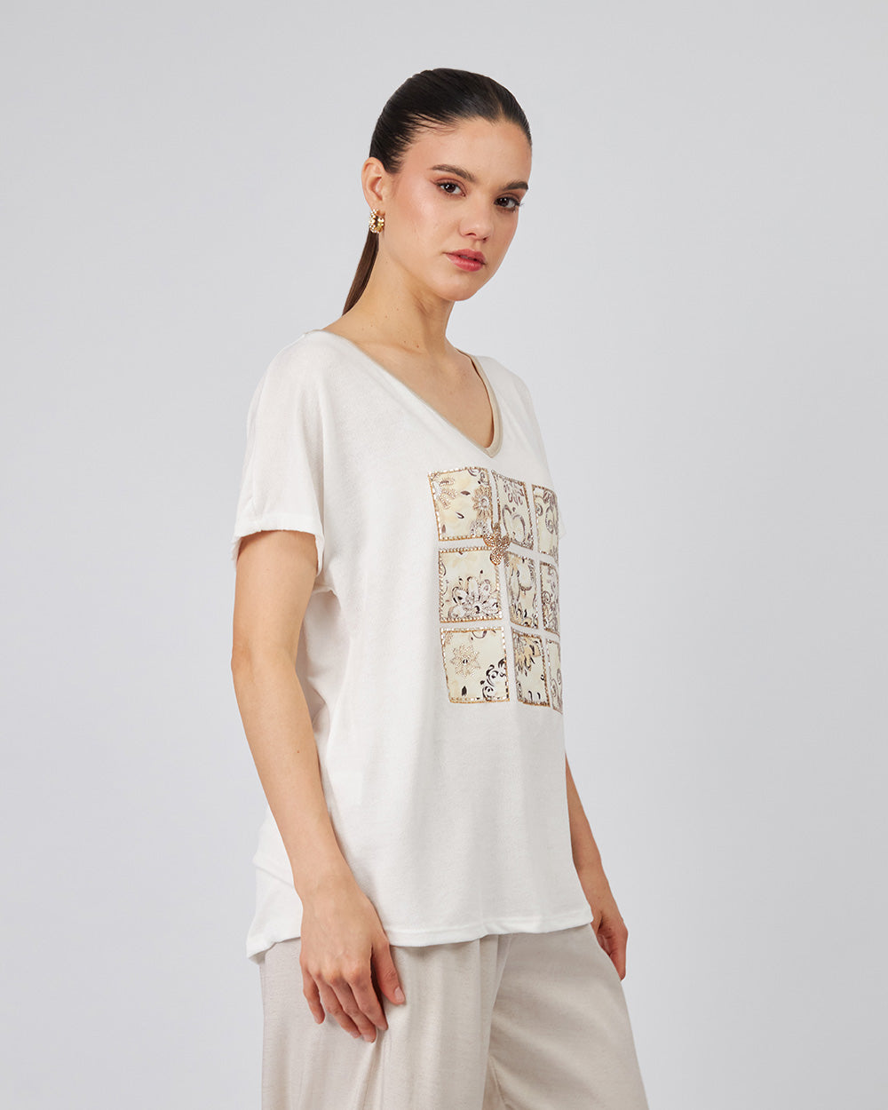 Pearl Blouse Plaid And Floral