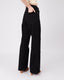 Black Denim Pants Flower Buttons