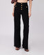 Black Denim Pants Gold Buttons
