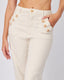 Beige Denim Pants Gold Buttons