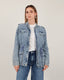 Long Washed Blue Denim Jacket
