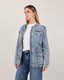 Long Washed Blue Denim Jacket