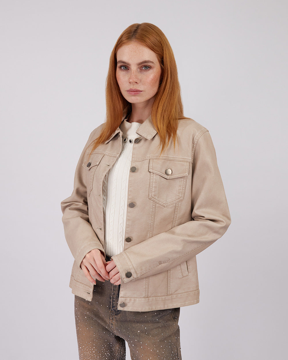Cream Jacket  Square Pockets