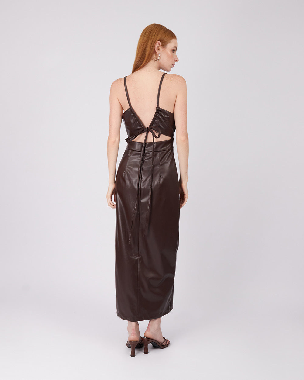 Brown Vegan Leather Dress