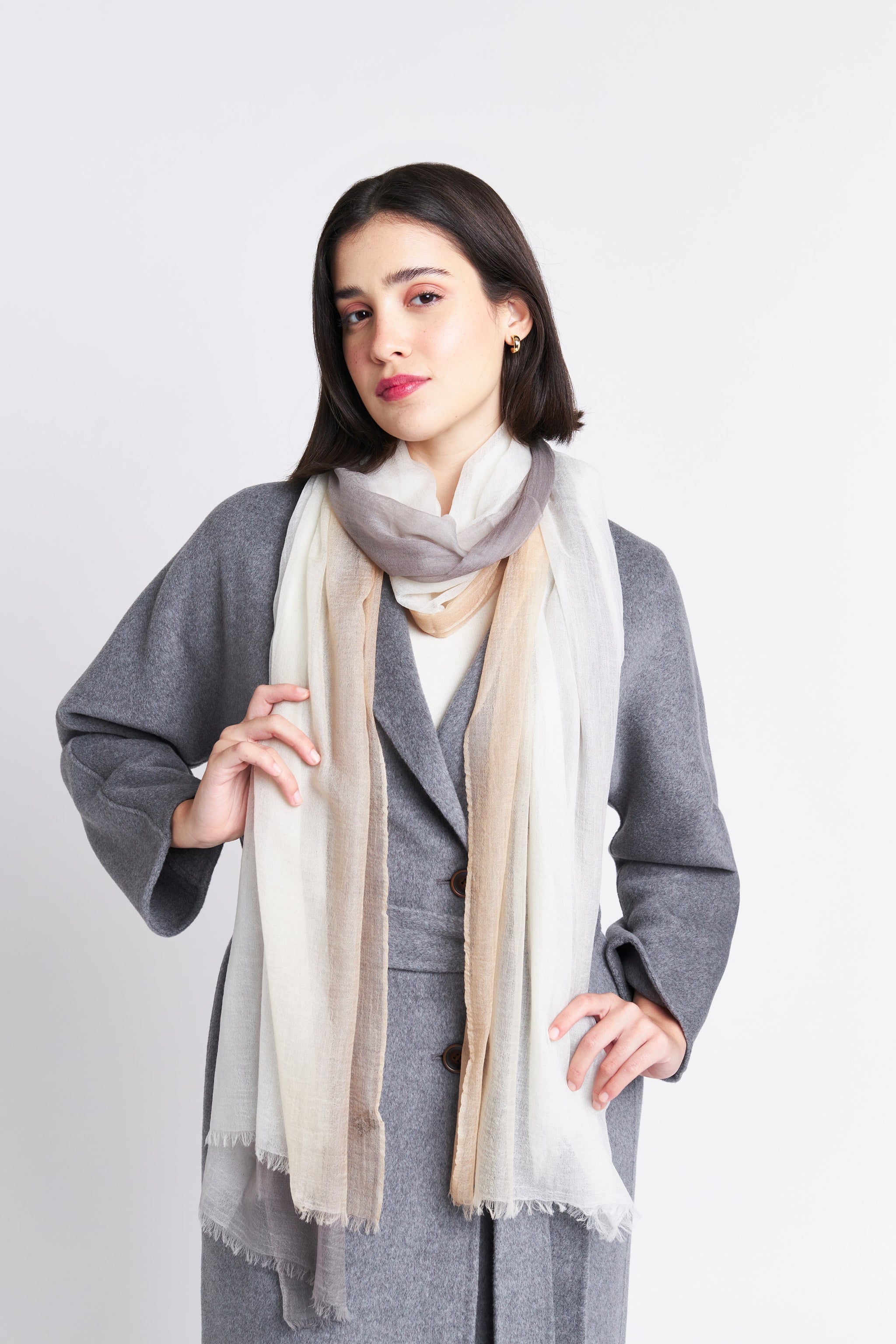 FEATHERLIGHT GRADIENT CASHMERE SCARF