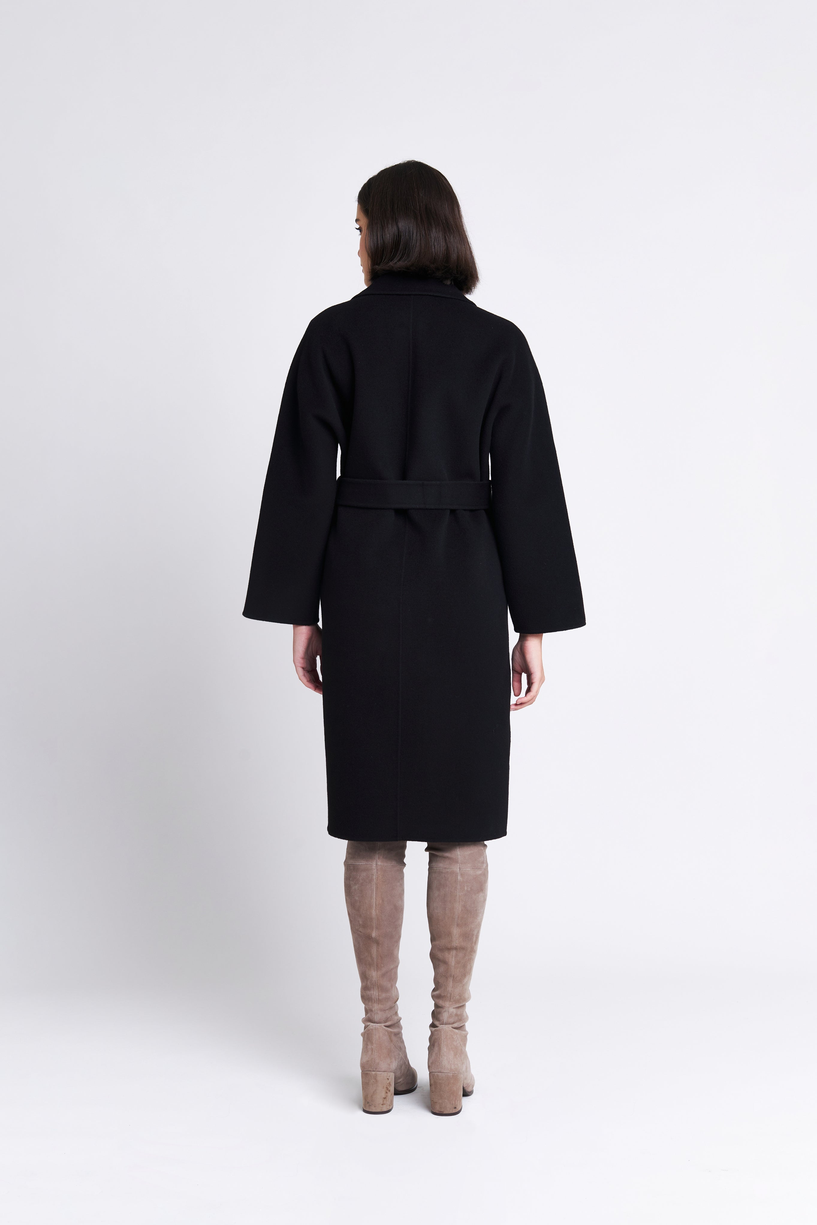 SIGNATURE DOUBLE BREASTED WOOL & CASHMERE  BELTED COAT